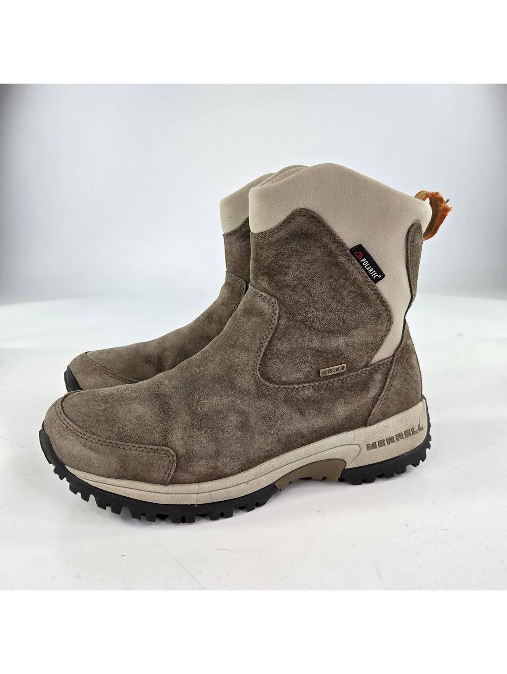 Merrell Tundra Waterproof Thinsulate Polartec Boots US 7.5 Dark Taupe Boot - Picture 4 of 10